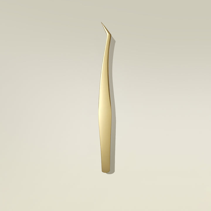 Angled Tip Gold Tweezer